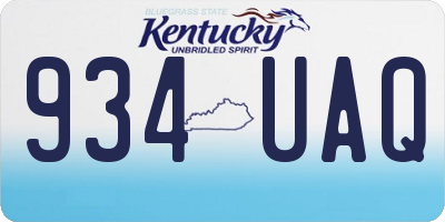 KY license plate 934UAQ