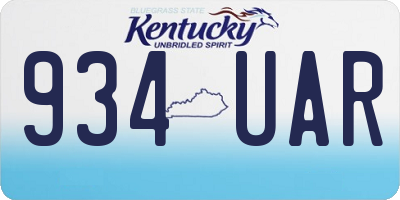KY license plate 934UAR