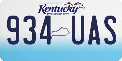 KY license plate 934UAS
