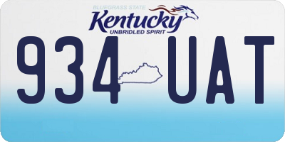 KY license plate 934UAT