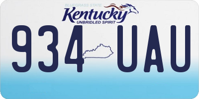 KY license plate 934UAU
