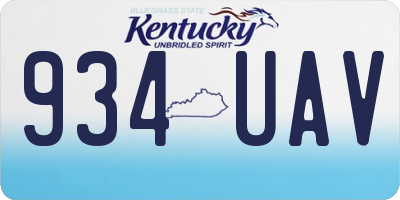 KY license plate 934UAV
