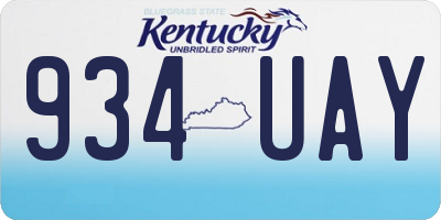 KY license plate 934UAY
