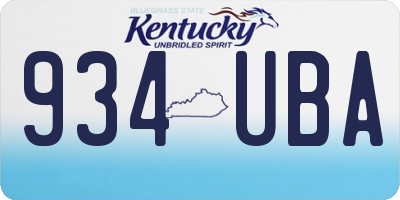 KY license plate 934UBA