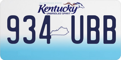 KY license plate 934UBB