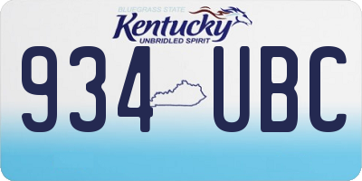 KY license plate 934UBC