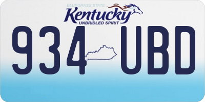 KY license plate 934UBD