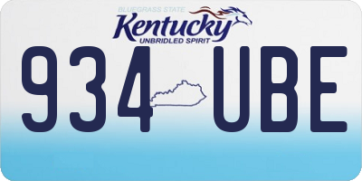 KY license plate 934UBE