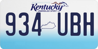KY license plate 934UBH
