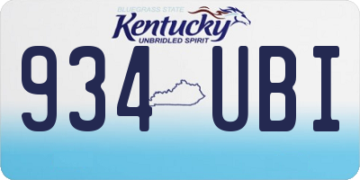 KY license plate 934UBI