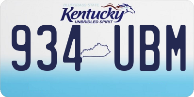 KY license plate 934UBM