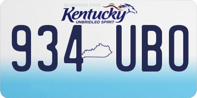 KY license plate 934UBO