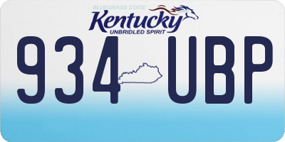 KY license plate 934UBP