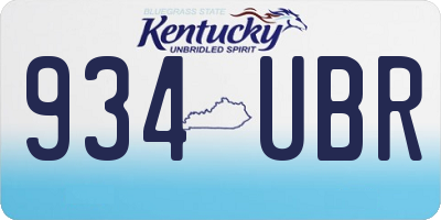 KY license plate 934UBR