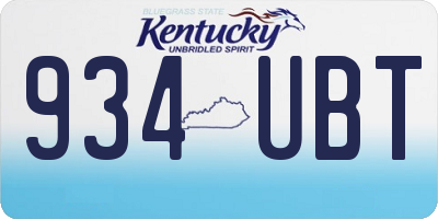 KY license plate 934UBT