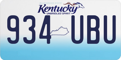 KY license plate 934UBU