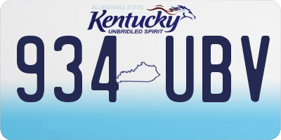 KY license plate 934UBV