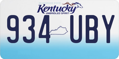 KY license plate 934UBY