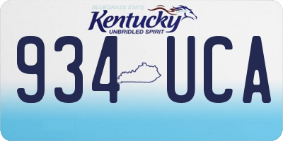 KY license plate 934UCA