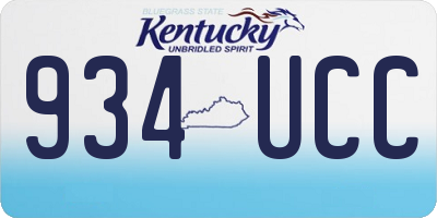 KY license plate 934UCC