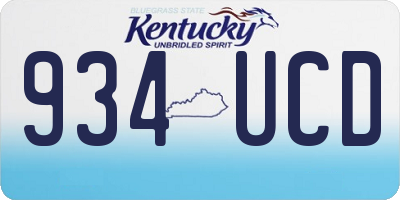 KY license plate 934UCD