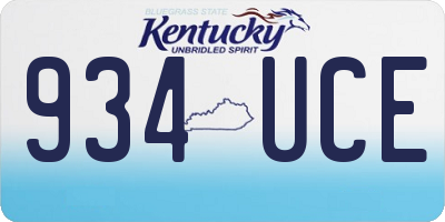 KY license plate 934UCE