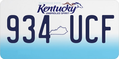 KY license plate 934UCF