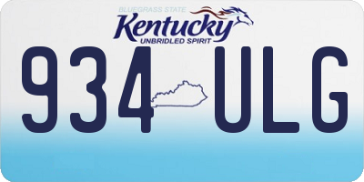 KY license plate 934ULG