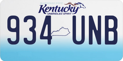 KY license plate 934UNB