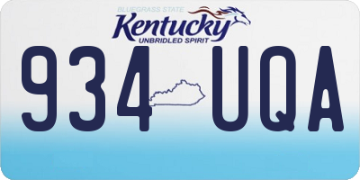 KY license plate 934UQA
