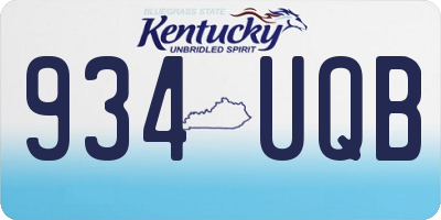 KY license plate 934UQB