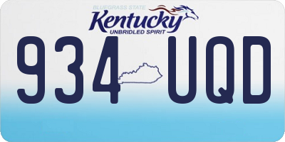 KY license plate 934UQD