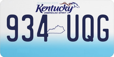 KY license plate 934UQG