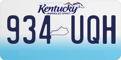 KY license plate 934UQH