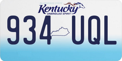 KY license plate 934UQL