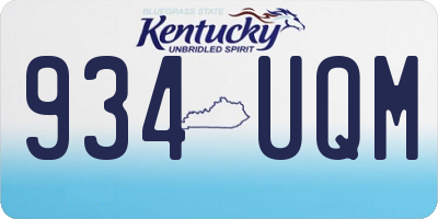 KY license plate 934UQM