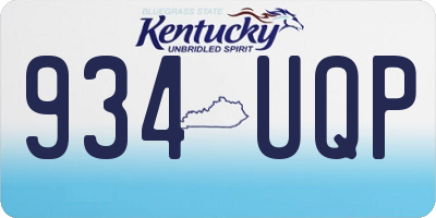KY license plate 934UQP