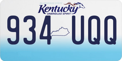 KY license plate 934UQQ