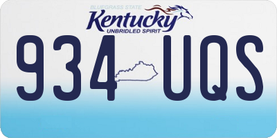 KY license plate 934UQS