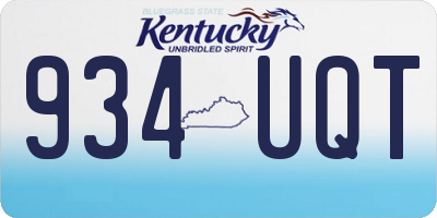 KY license plate 934UQT