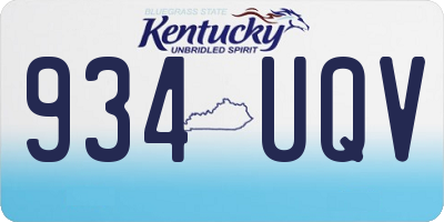 KY license plate 934UQV