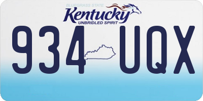 KY license plate 934UQX