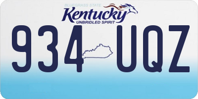 KY license plate 934UQZ