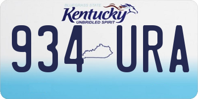 KY license plate 934URA