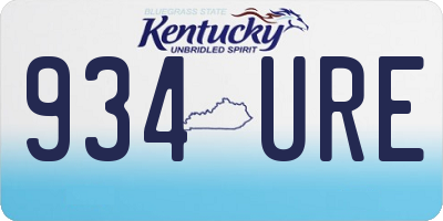 KY license plate 934URE