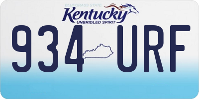 KY license plate 934URF