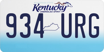 KY license plate 934URG