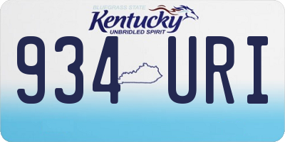 KY license plate 934URI