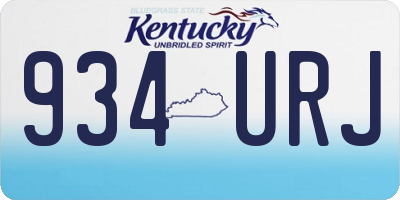 KY license plate 934URJ