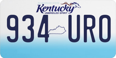 KY license plate 934URO